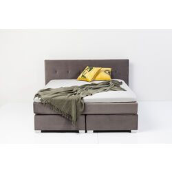 5Star Standard Boxspring Bed Velvet Grey 180x200