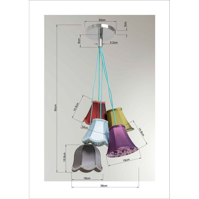 Hängeleuchte Saloon Flowers 5er