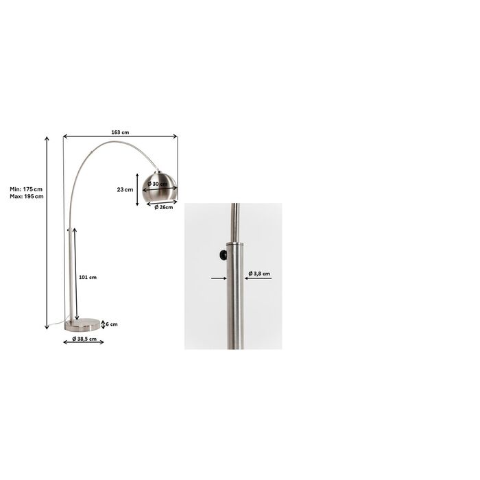 Lampada da terra Lounge Satin Small Deal Econo
