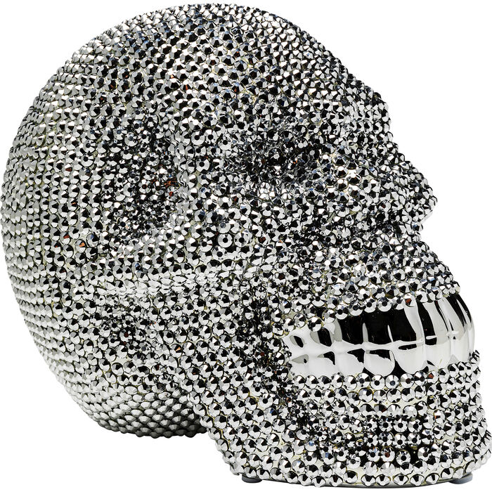 Salvadanaio Skull crystal argento