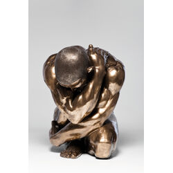 Deco Figurine Nude Man Hug Bronze 54cm