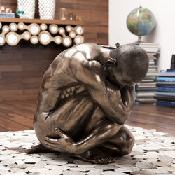 Figura decorativa Nude Man Hug bronzeo 54cm