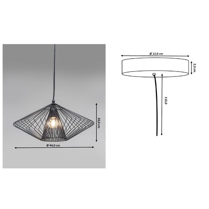 Pendant Lamp Modo Wire Round Black KARE Design