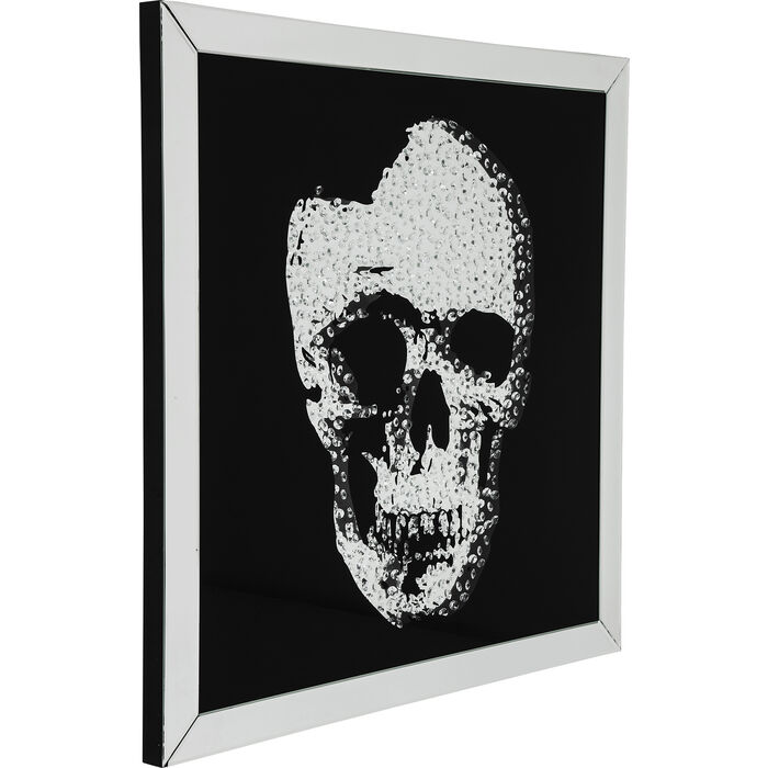 Tableau Frame Mirror Skull 100x100cm
