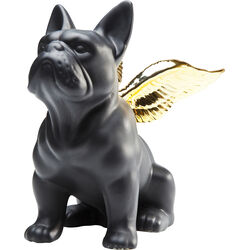 Deko Figur Sitting Angel Dog Gold-Schwarz