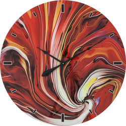 Wall Clock Glass Chaos Fire Ø80cm