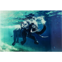 Cuadro cristal Swimming Elephant 180x120cm