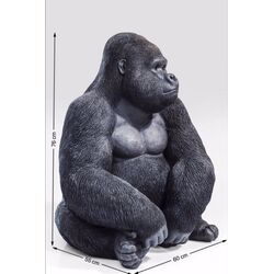 Deko Figur Monkey Gorilla Side XL Schwarz 76cm