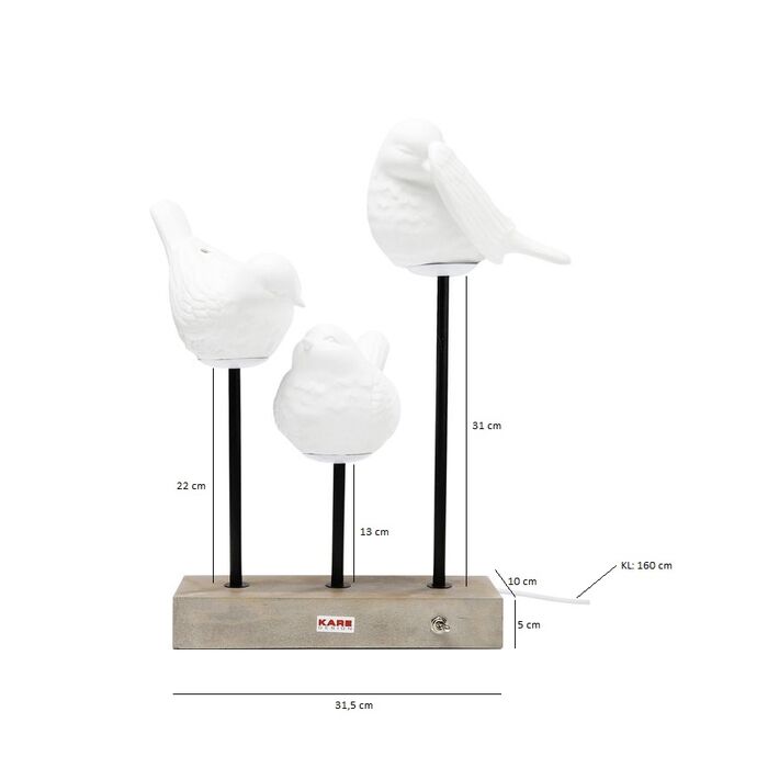 Tischleuchte Animal Birds LED 52cm