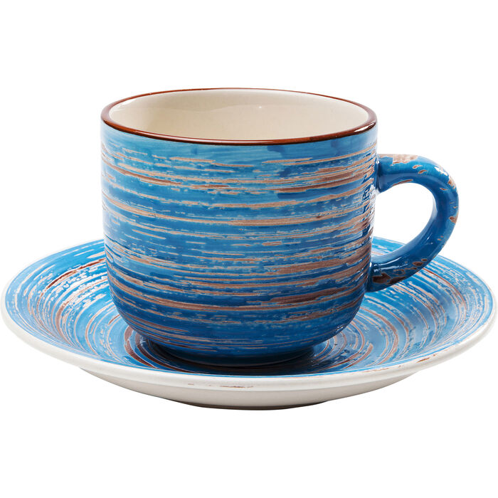 Taza café Swirl azul (2/Set)
