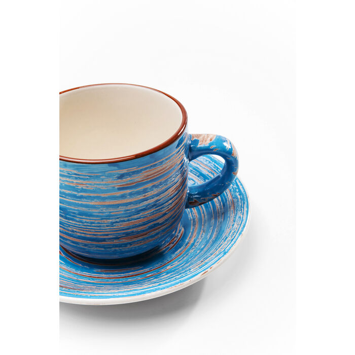 Kaffeetasse Swirl Blau (2/tlg.)