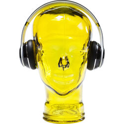 Support-écouteur  transparent jaune