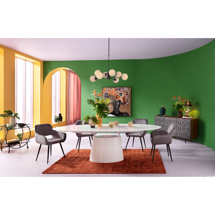 Ausziehtisch Benvenuto Weiß Glossy 200(50)x110cm