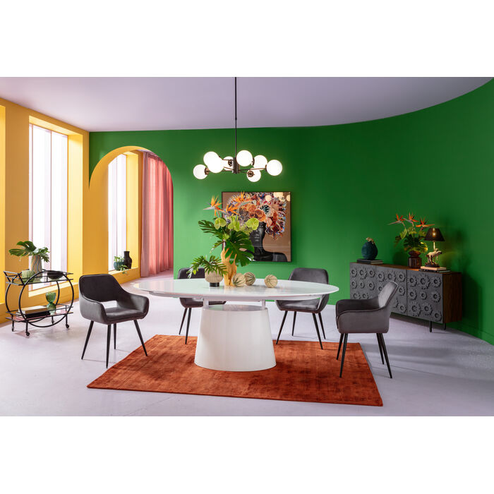 Ausziehtisch Benvenuto Weiß Glossy 200(50)x110cm