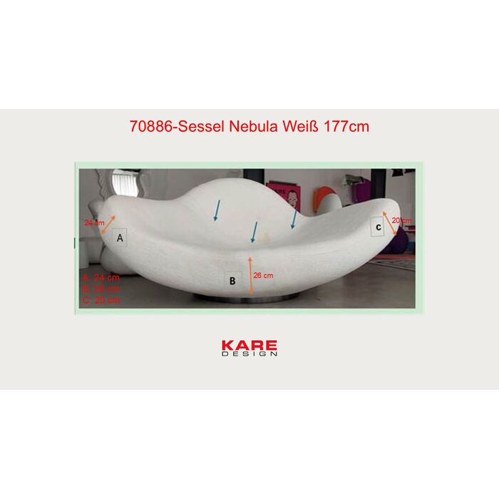 Sessel Nebula Creme 177cm