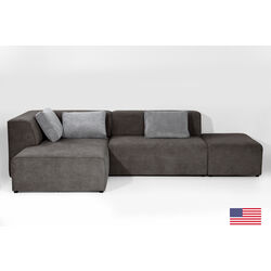 Corner Sofa Infinity Ottomane Dark Grey Left