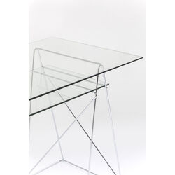 Desk Polar Chrome 8 mm tempered glass