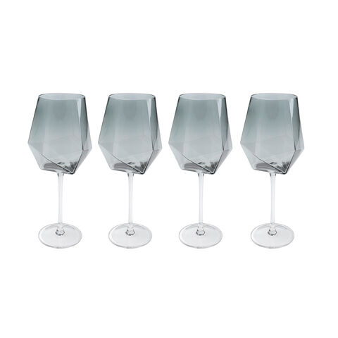 Wine Glass Diamond Smoke (4/part)