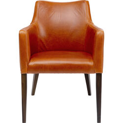 Chair with Armrest Mode Leather Cognac