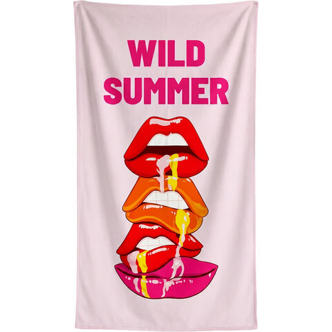 Beach Towel Wild Summer 90x170cm pink