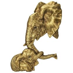 44829 - Wall Object Elephants Love gold 60x77cm