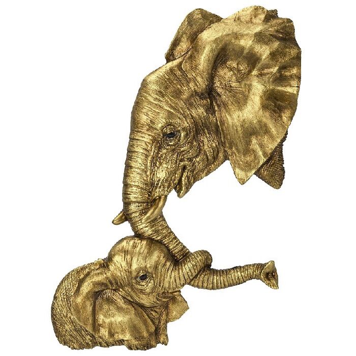 Wandobjekt Elephants Love gold 60x77cm