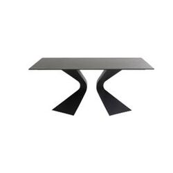 45817 [ﾘｻｲｽﾞ]Table Gloria Black Ceramic Black 180x90