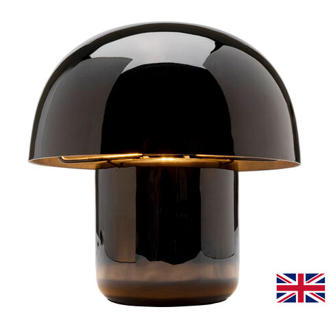 Table Lamp Mushroom Shiny Black 20cm UK