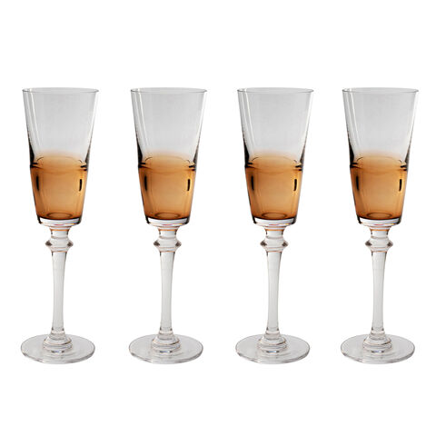 Champagne Glass Mimi Amber 24cm (4/Set)