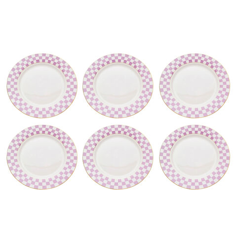Plate Harlequin Purple Ø21cm (6/Set)