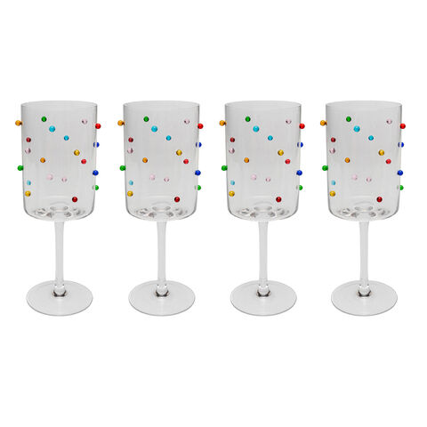 Wine Glass Party Dots 23cm (4/Set)