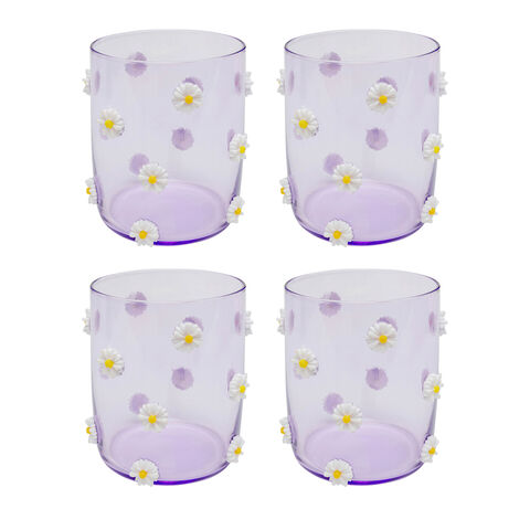 Tumbler Party Flowers 9cm (4/Set)