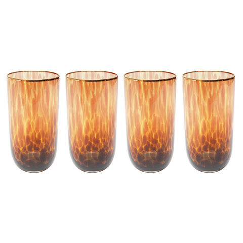Long Drink Glass Caramel 16cm (4/Set)