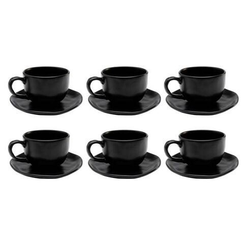 Cup and saucer Organic Black (6/Set)