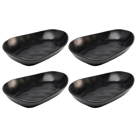 Plate Organic Black 25cm (4/Set)