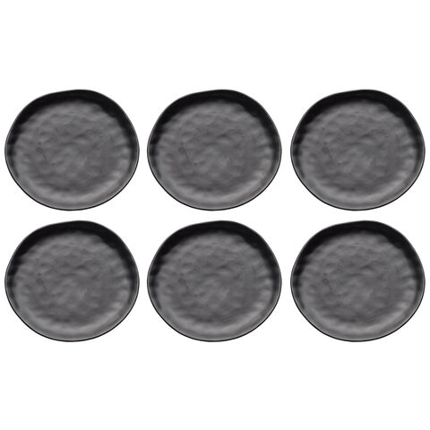 Plate Organic Black Ø26cm (6/Set)