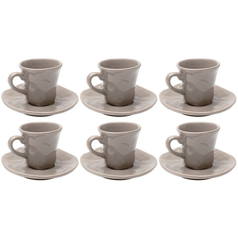Espresso Cup and saucer Organic Grey (6/Set)
