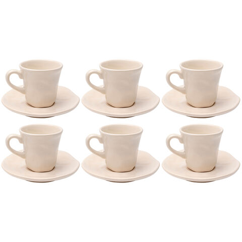Espresso Cup and saucer Organic Cream (6/Set)