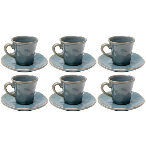 Espresso Cup and saucer Organic Turquise (6/Set)