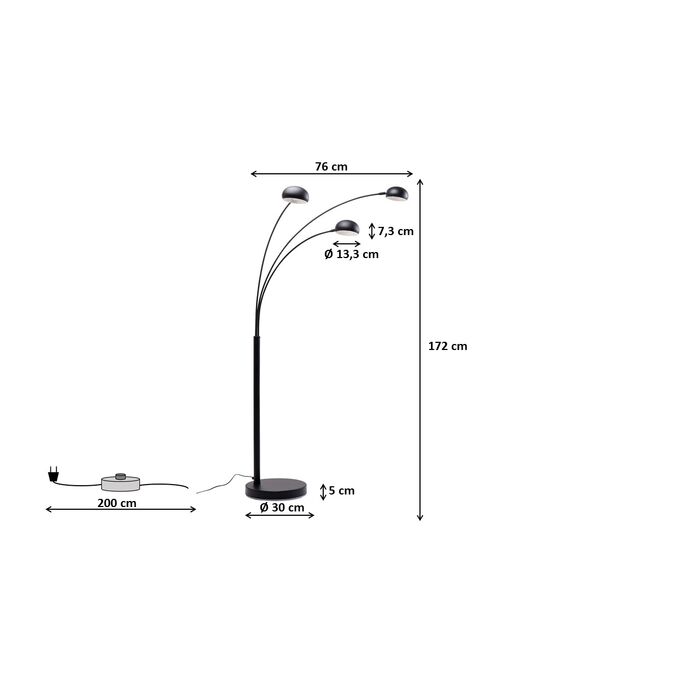 Floor Lamp Three Fingers Black Matt Kare Design Floor Lamp Three Fingers Black Matt