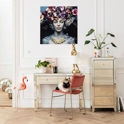 Tableau en verre Flower Art Lady 80x80cm