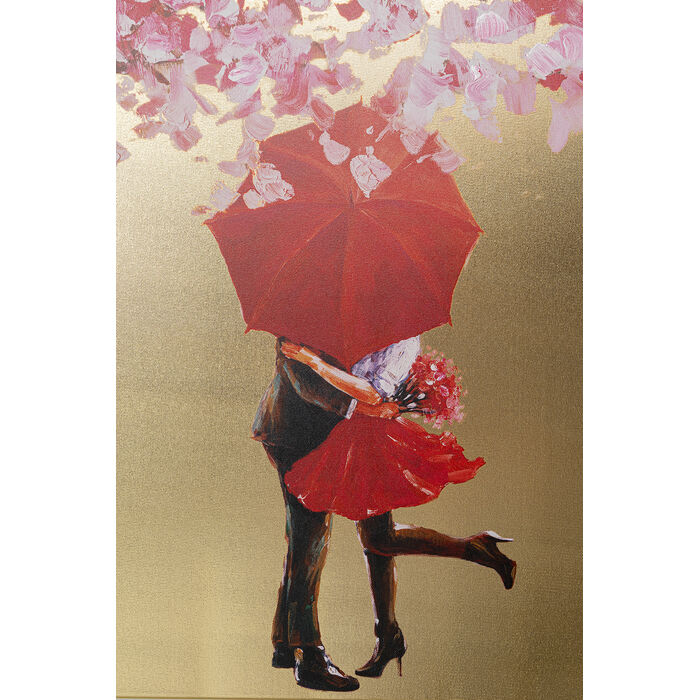 Picture Touched Flower Couple Gold Pink 120x160cm - KARE Georgia