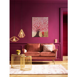 51741 - Picture Touched Flower Couple Gold Pink 80x100cm