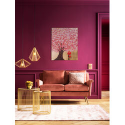 51741 - Picture Touched Flower Couple Gold Pink 80x100cm