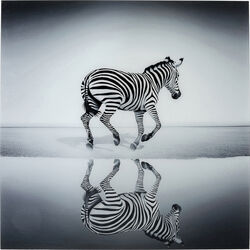 Picture Glass Savanne Zebra 120x120