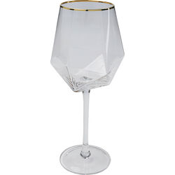 Wine Glass Diamond Gold Rim