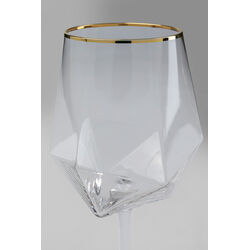 Weinglas Diamond Gold Rim