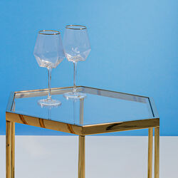 Wine Glass Diamond Gold Rim