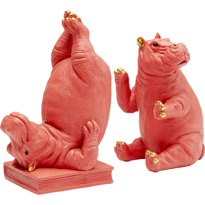 Fermalibro Hippo rosa (2/set)