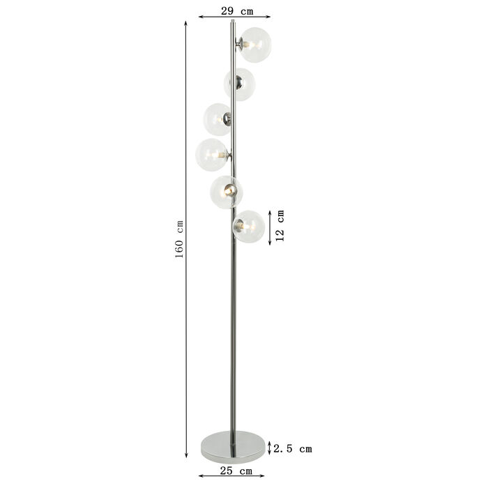 Stehleuchte Scala Balls Chrome 160cm